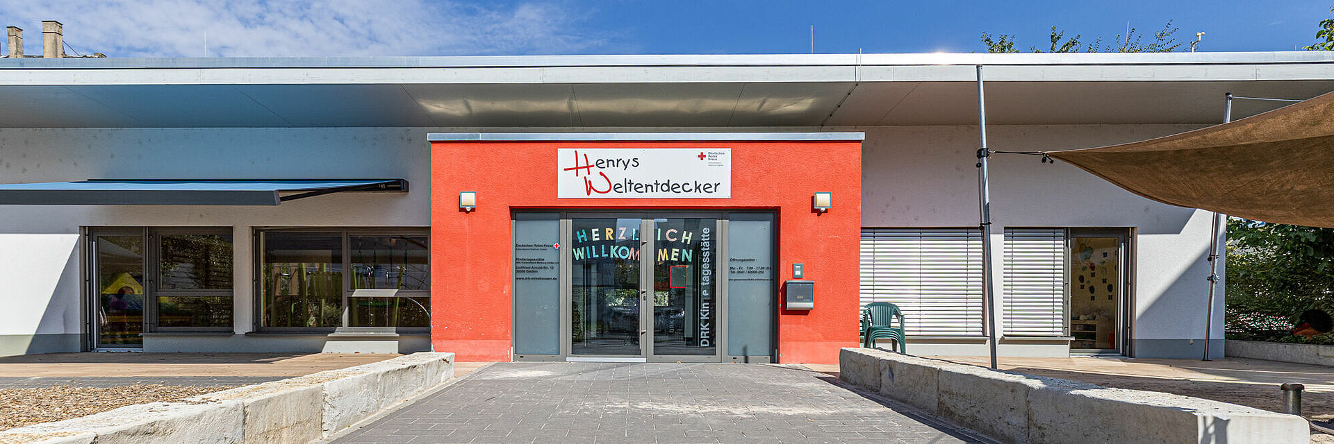 DRK-Kita „Henrys Weltentdecker“ in Gießen-West – Entdecken, Spielen, Lernen Eingang der DRK-Kita „Henrys Weltentdecker“ in Gießen-West